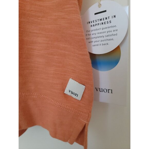 NWT Vuori SUNSET Crewneck Apricot Slub Knit Short Sleeve Athleisure Tee Womens L - Picture 3 of 6